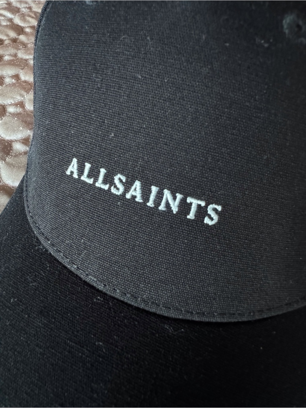 AllSaints black with white  Logo Baseball Cap Hat unisex nwt - Picture 6 of 6